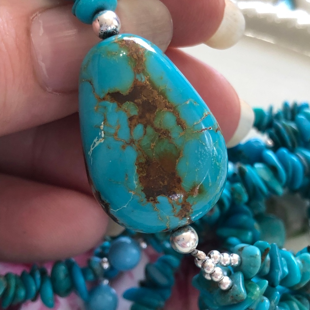 Sterling Thailand Turquoise Necklace - Picture 3 of 8